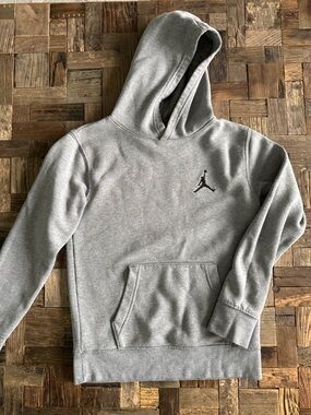 Jordan Grey Hoodie with Black Jumpman Logo